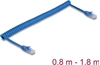 Picture of Delock RJ45 Coiled Cable plug to plug Cat.6 UTP 0.8 m to 1.8 m blue