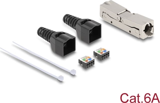 Picture of Delock RJ45 Coupler LSA to LSA with strain relief Cat.6A toolfree