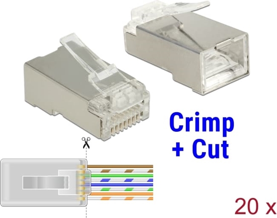 Picture of Delock RJ45 Crimp+Cut Plug Cat.6 STP 20 pieces