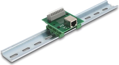Picture of Delock RJ45 female to Terminal Block with push-button for DIN rail