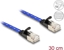 Attēls no Delock RJ45 flat network cable with braided coating Cat.6A U/FTP 0.3 m blue