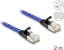 Изображение Delock RJ45 flat network cable with braided coating Cat.6A U/FTP 2 m blue