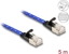 Attēls no Delock RJ45 flat network cable with braided coating Cat.6A U/FTP 5 m blue