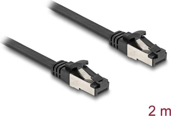 Picture of Delock RJ45 Flat Patch Cable plug to plug Cat.8.1 flexible 2 m black