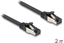Picture of Delock RJ45 Flat Patch Cable plug to plug Cat.8.1 flexible 2 m black
