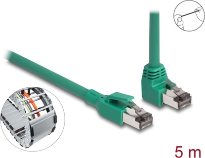 Picture of Delock RJ45 Network Cable cat 6 PROFINET SF/UTP 90° angled 5 m green