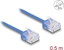Picture of Delock RJ45 Network Cable Cat.6 UTP Ultra Slim 0.5 m blue with short plugs