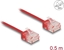Picture of Delock RJ45 Network Cable Cat.6 UTP Ultra Slim 0.5 m red with short plugs