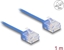Attēls no Delock RJ45 Network Cable Cat.6 UTP Ultra Slim 1 m blue with short plugs