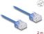 Picture of Delock RJ45 Network Cable Cat.6 UTP Ultra Slim 2 m blue with short plugs