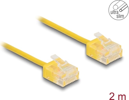 Picture of Delock RJ45 Network Cable Cat.6 UTP Ultra Slim 2 m yellow with short plugs