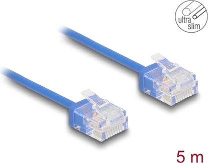 Picture of Delock RJ45 Network Cable Cat.6 UTP Ultra Slim 5 m blue with short plugs