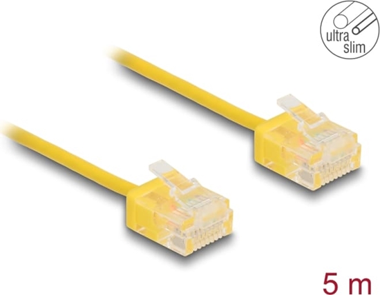 Picture of Delock RJ45 Network Cable Cat.6 UTP Ultra Slim 5 m yellow with short plugs