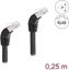 Attēls no Delock RJ45 Network Cable Cat.6A S/FTP 45° downwards angled 0.25 m black
