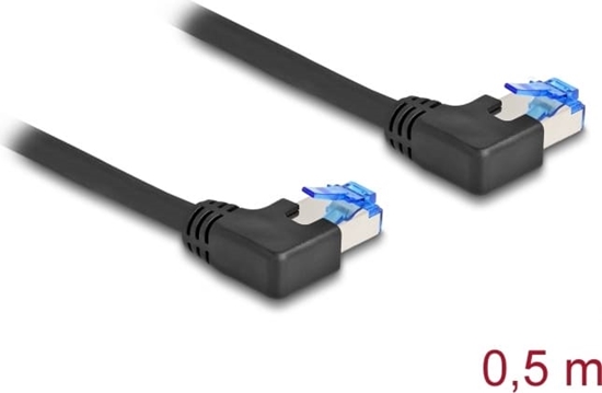 Picture of Delock RJ45 Network Cable Cat.6A S/FTP left angled 0.5 m black