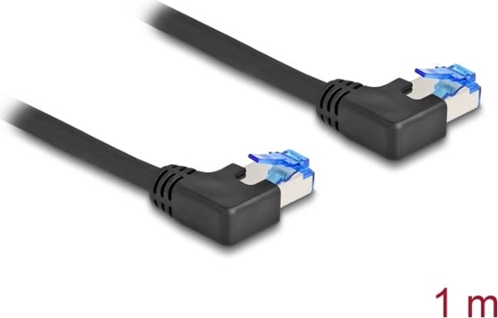Picture of Delock RJ45 Network Cable Cat.6A S/FTP left angled 1 m black