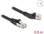 Attēls no Delock RJ45 Network Cable Cat.6A S/FTP plug 45° left angled to plug straight 0.5 m black