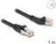 Attēls no Delock RJ45 Network Cable Cat.6A S/FTP plug 45° left angled to plug straight 1 m black