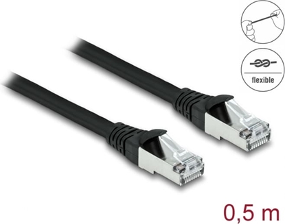 Picture of Delock RJ45 Network Cable Cat.6A S/FTP PUR Outdoor 0.5 m black