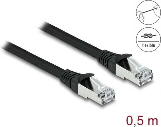 Picture of Delock RJ45 Network Cable Cat.6A S/FTP PUR Outdoor 0.5 m black