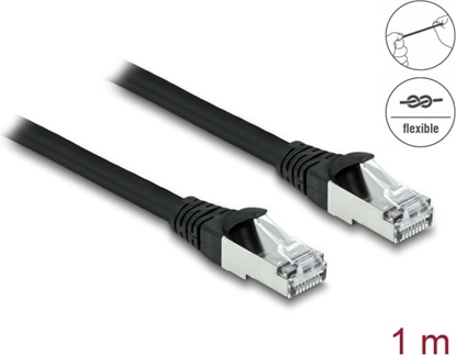 Picture of Delock RJ45 Network Cable Cat.6A S/FTP PUR Outdoor 1 m black