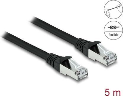 Picture of Delock RJ45 Network Cable Cat.6A S/FTP PUR Outdoor 5 m black