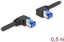Picture of Delock RJ45 Network Cable Cat.6A S/FTP right / left angled 0.5 m black