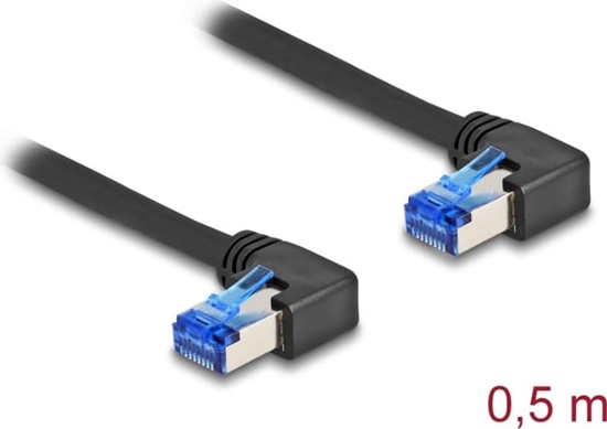 Picture of Delock RJ45 Network Cable Cat.6A S/FTP right angled 0.5 m black