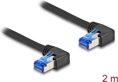 Picture of Delock RJ45 Network Cable Cat.6A S/FTP right angled 2 m black