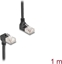 Attēls no Delock RJ45 Network Cable Cat.6A S/FTP Slim 90° upwards / downwards angled 1 m black