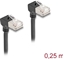 Attēls no Delock RJ45 Network Cable Cat.6A S/FTP Slim 90° upwards / upwards angled 0.25 m black