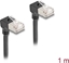 Attēls no Delock RJ45 Network Cable Cat.6A S/FTP Slim 90° upwards / upwards angled 1 m black