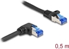 Picture of Delock RJ45 Network Cable Cat.6A S/FTP straight / right angled 0.5 m black