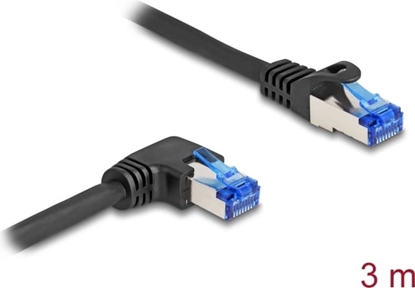 Picture of Delock RJ45 Network Cable Cat.6A S/FTP straight / right angled 3 m black