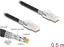 Picture of Delock RJ45 Network Cable Cat.6A S/FTP with secure clips set 0.5 m black