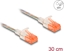 Picture of Delock RJ45 Network Cable Cat.6A U/UTP Slim 0.3 m transparent
