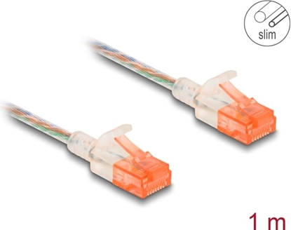 Picture of Delock RJ45 Network Cable Cat.6A U/UTP Slim 1 m transparent