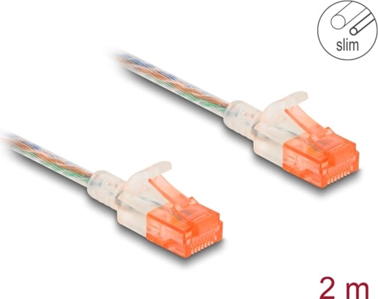 Picture of Delock RJ45 Network Cable Cat.6A U/UTP Slim 2 m transparent