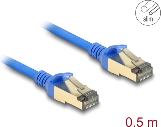 Picture of Delock RJ45 Network Cable Cat.8.1 F/FTP Slim 0.5 m blue