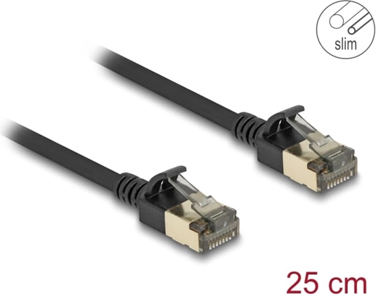 Picture of Delock RJ45 Network Cable Cat.8.1 F/FTP Slim Pro 0.25 m black