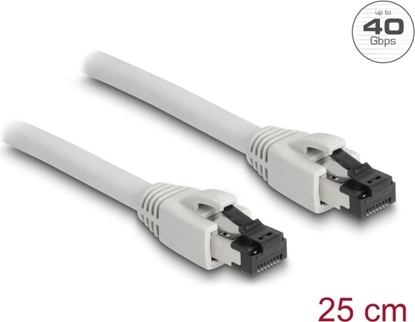 Picture of Delock RJ45 Network Cable Cat.8.1 S/FTP 0.25 m up to 40 Gbps grey