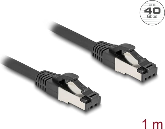 Picture of Delock RJ45 Network Cable Cat.8.1 S/FTP 1 m up to 40 Gbps black