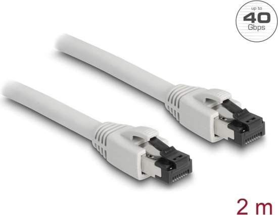 Picture of Delock RJ45 Network Cable Cat.8.1 S/FTP 2 m up to 40 Gbps grey