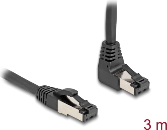 Picture of Delock RJ45 Network Cable Cat.8.1 S/FTP 90° upwards angled / straight 3 m black