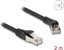 Picture of Delock RJ45 Network Cable Cat.8.1 S/FTP plug 45° right angled to plug straight up to 40 Gbps 2 m black