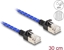 Attēls no Delock RJ45 Network Cable with braided coating Cat.6A U/FTP Slim 0.3 m blue
