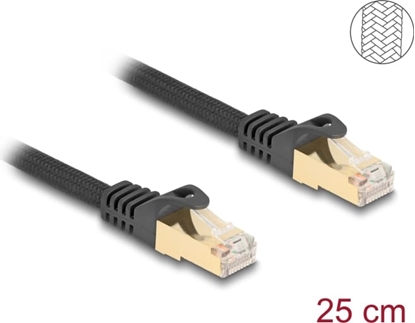 Picture of Delock RJ45 Network Cable with braided jacket Cat.6A S/FTP plug to plug 0.25 m black