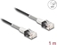 Picture of Delock RJ45 Network Cable with double bend protection Cat.6A UTP Slim 1 m black