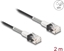 Picture of Delock RJ45 Network Cable with double bend protection Cat.6A UTP Slim 2 m black