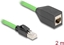 Attēls no Delock RJ45 Network Extension Cable Cat.6A plug to jack SF/UTP suitable for drag chains PUR (TPU) 2 m green